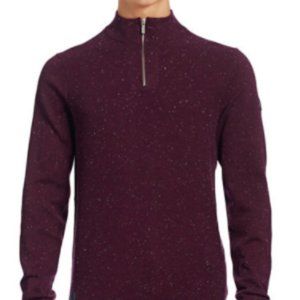 POINT ZERO - Speckled Mock Zip Sweater